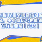 媒老板12招掌握微信引流与成交：小小微信号也能做出百万级业绩