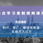 0基础小白学习录制视频课开发赚钱：制作、推广、赚钱视频课 实操月入过万