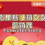 克里斯汀拼多多运营课，适合小白初涉平台，低成本入门